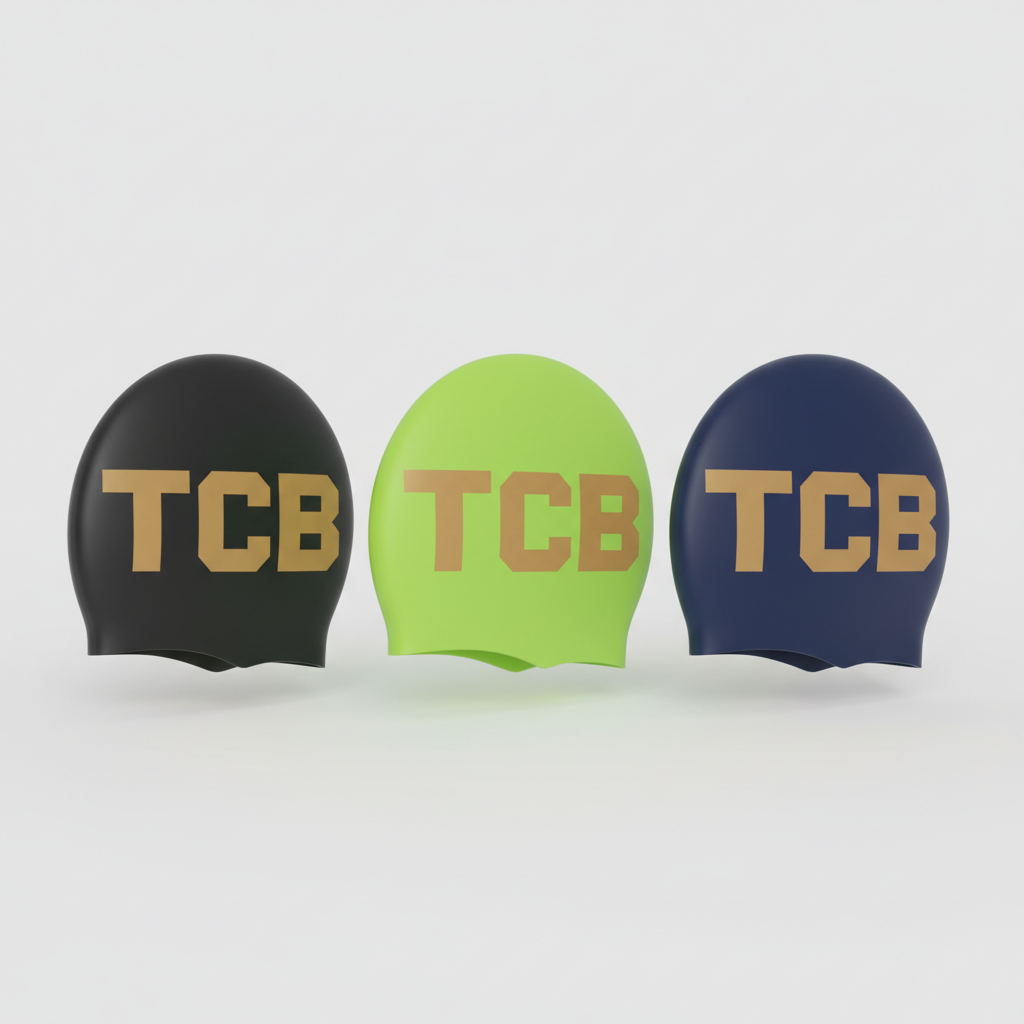 TCB swim cap product mockup